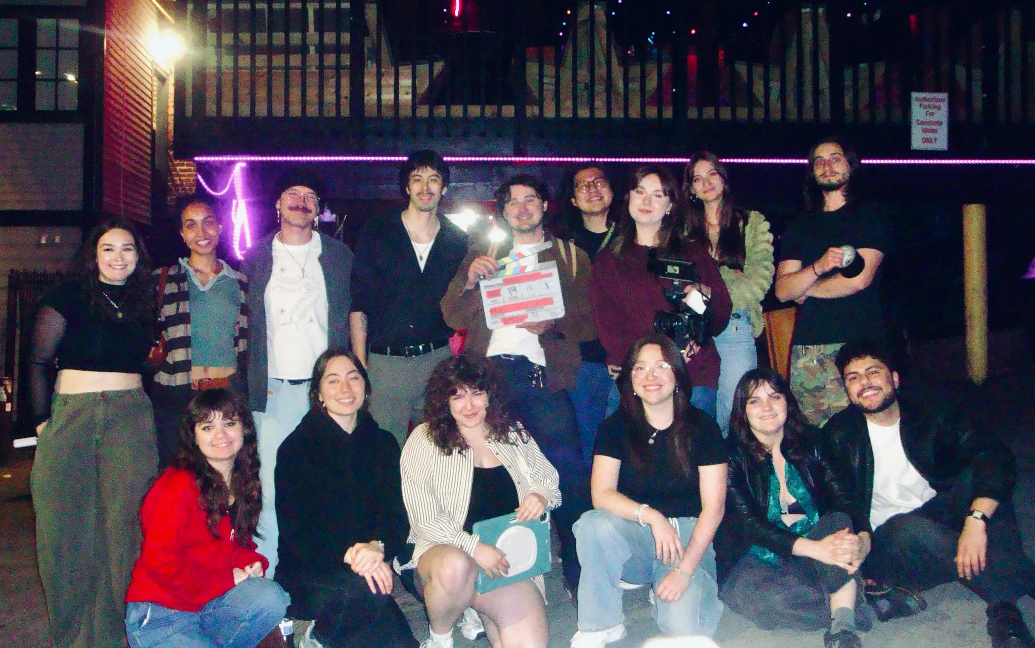 Cast and crew after wrap.